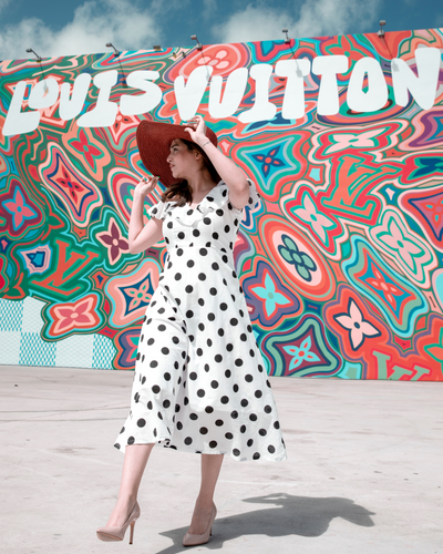 White Mist Polka Cotton Dress