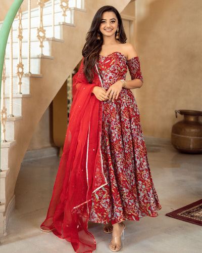 Beautiful Red Color Latest Designer Party Wear Readymade Salwar Suit –  Fashionfy