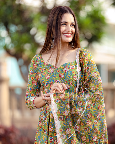 Leafy Green Handblock Suit Set