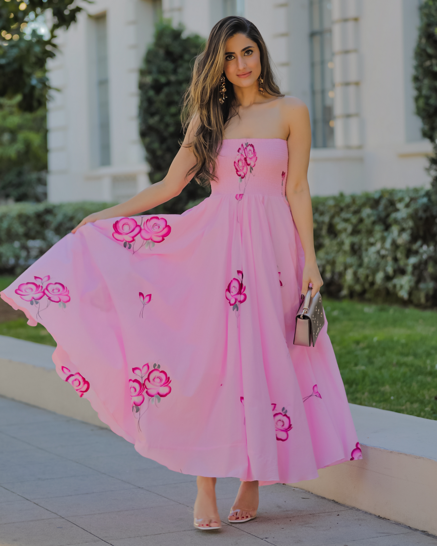 Poppy Pink Smocked Cotton Dress