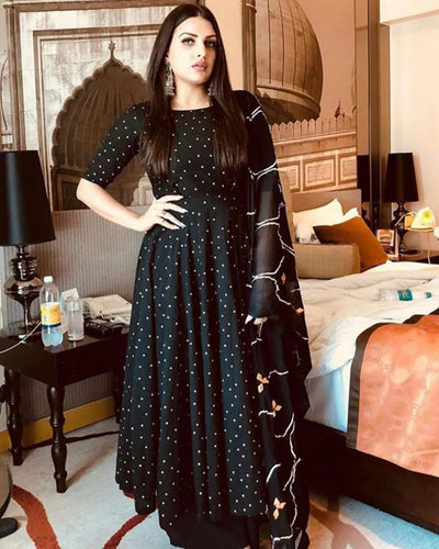 Smokey Black Gotapatti Chiffon Dupatta