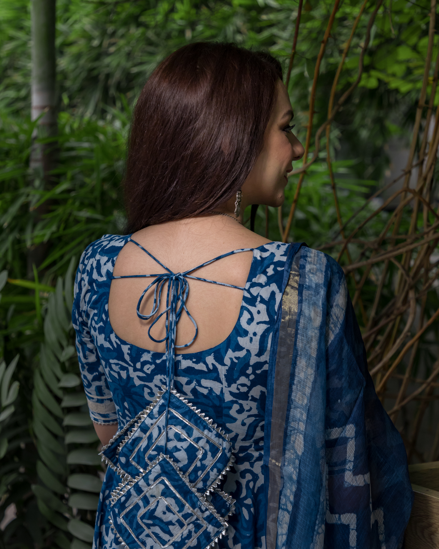 Pantone Indigo Handblock Cotton Suit Set