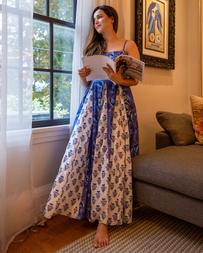Delicate Blue Handblock Dress