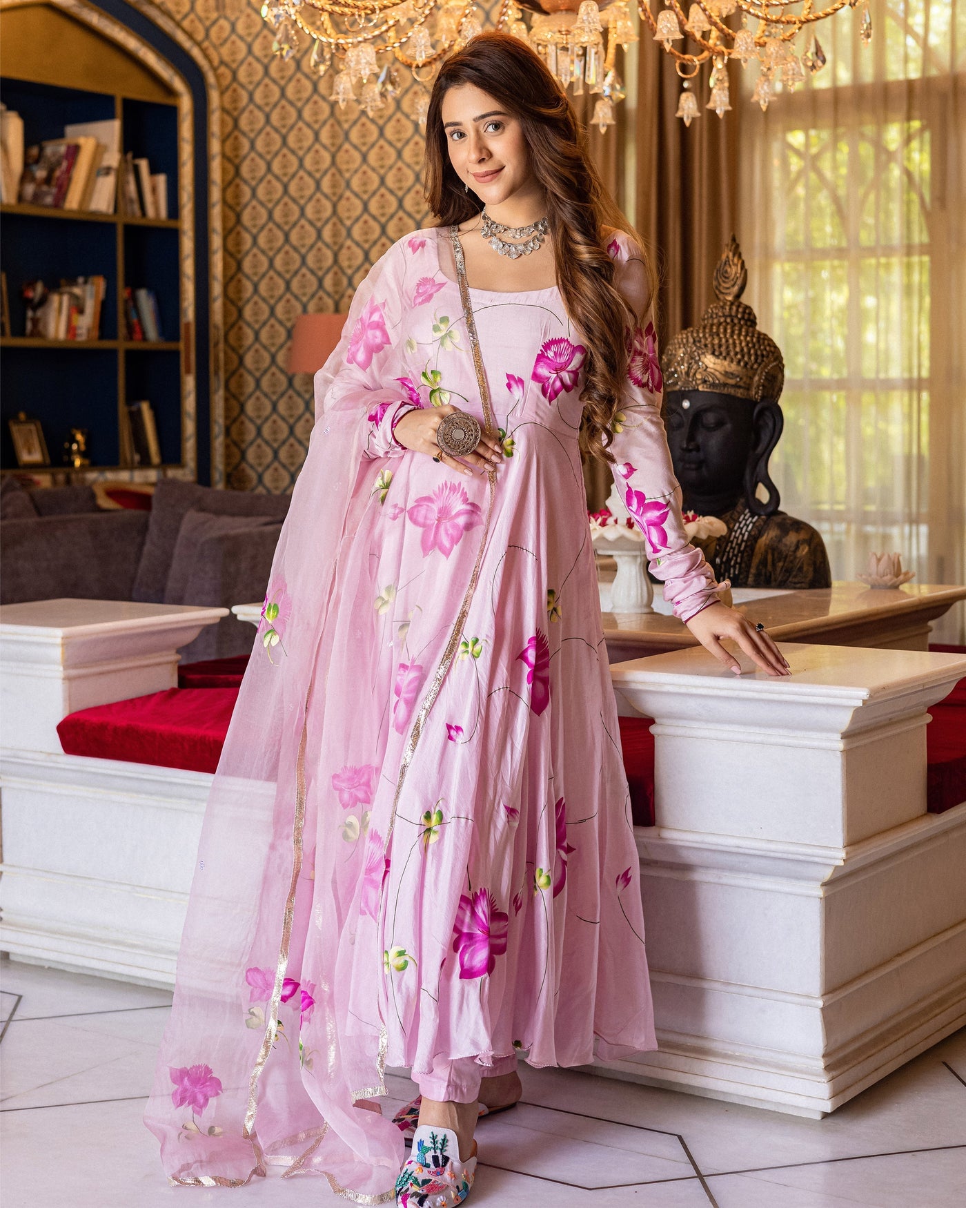 Buy Asavari Handpainted Suit Set online in India at Best Price