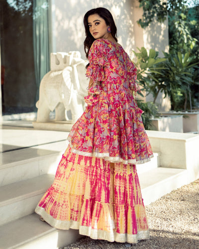 Banafsha Shibori Sharara Set