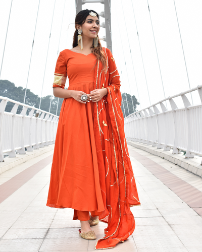 Orange Gotapatti Suit Set