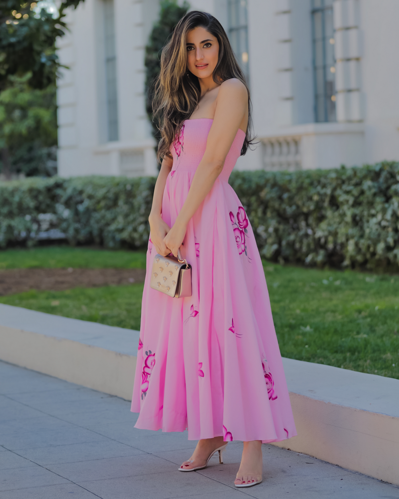 Poppy Pink Smocked Cotton Dress