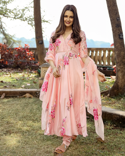 Moss Peach Handpainted Suit Set