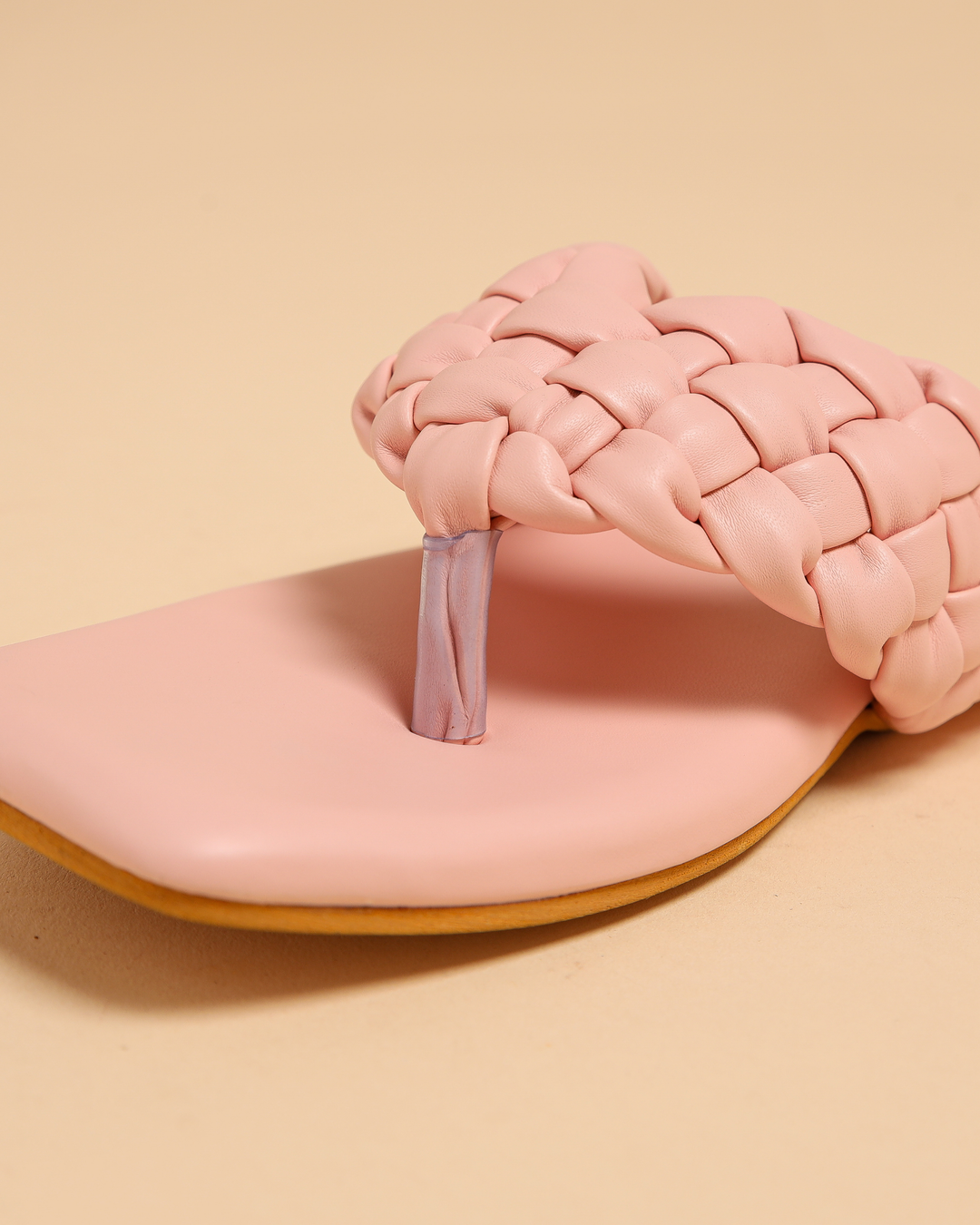 Cream Tan Braided Flats