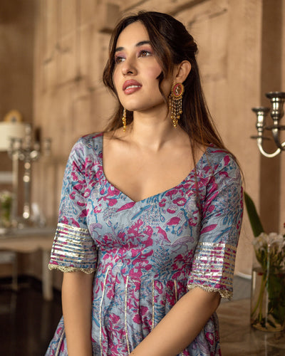 Hezreen Chanderi Sharara Set