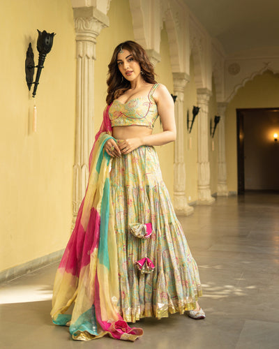 Ayla Chanderi Lehenga Set