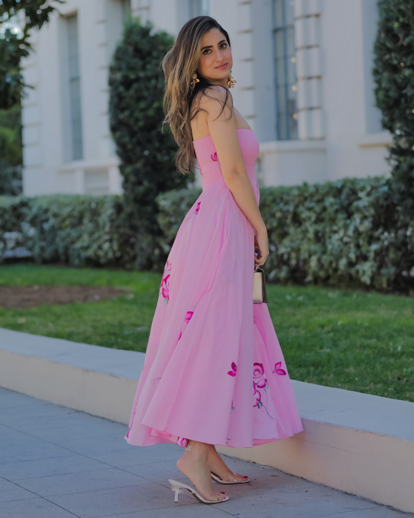 Poppy Pink Smocked Cotton Dress