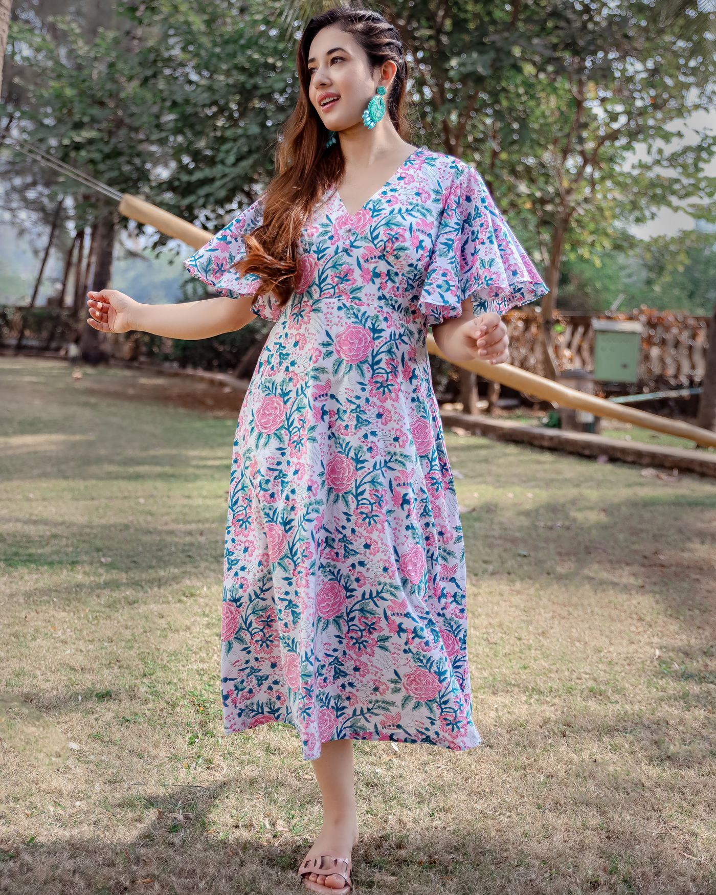 Vivid Bloom Cotton Dress