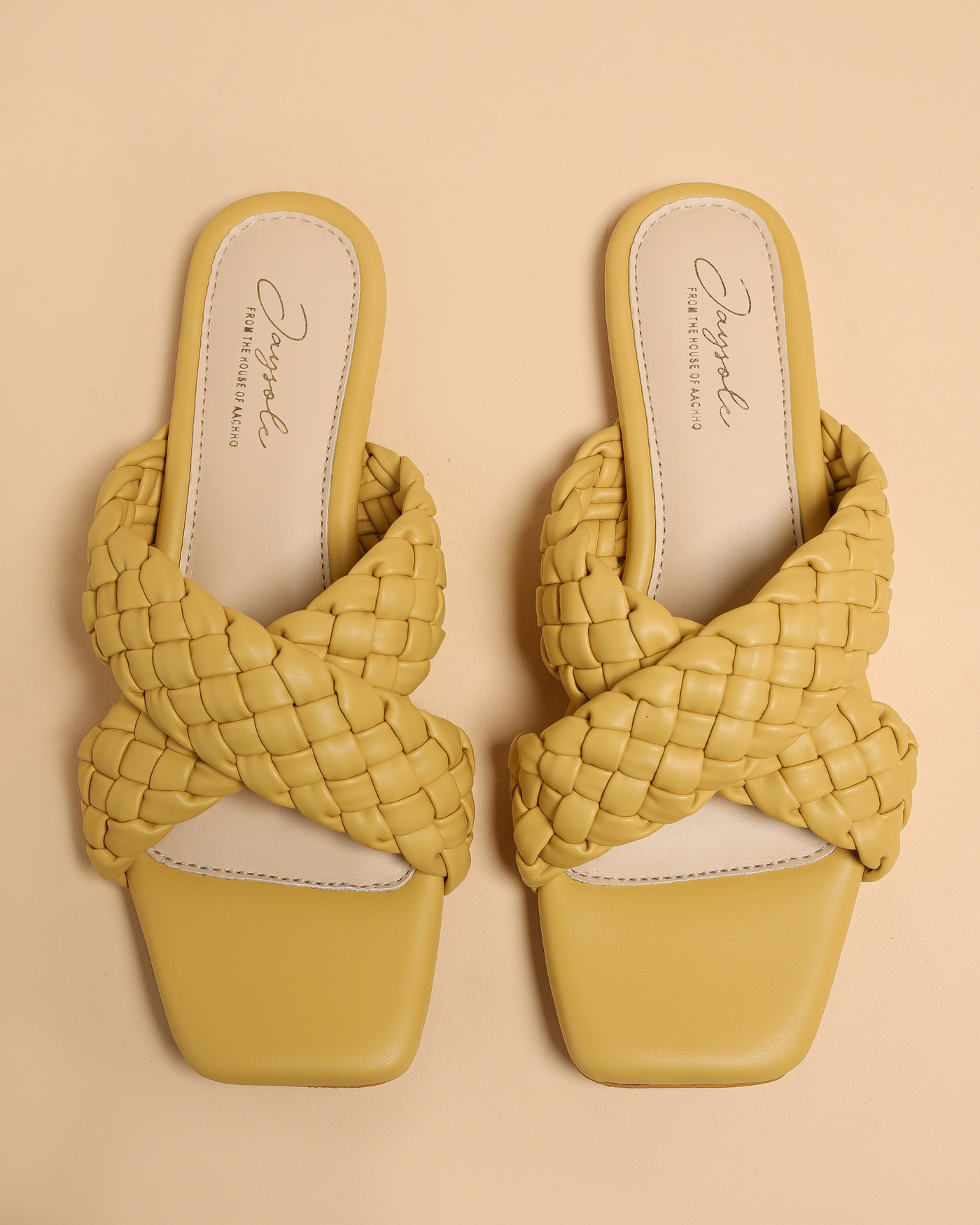 Blazing Yellow Braided Flats