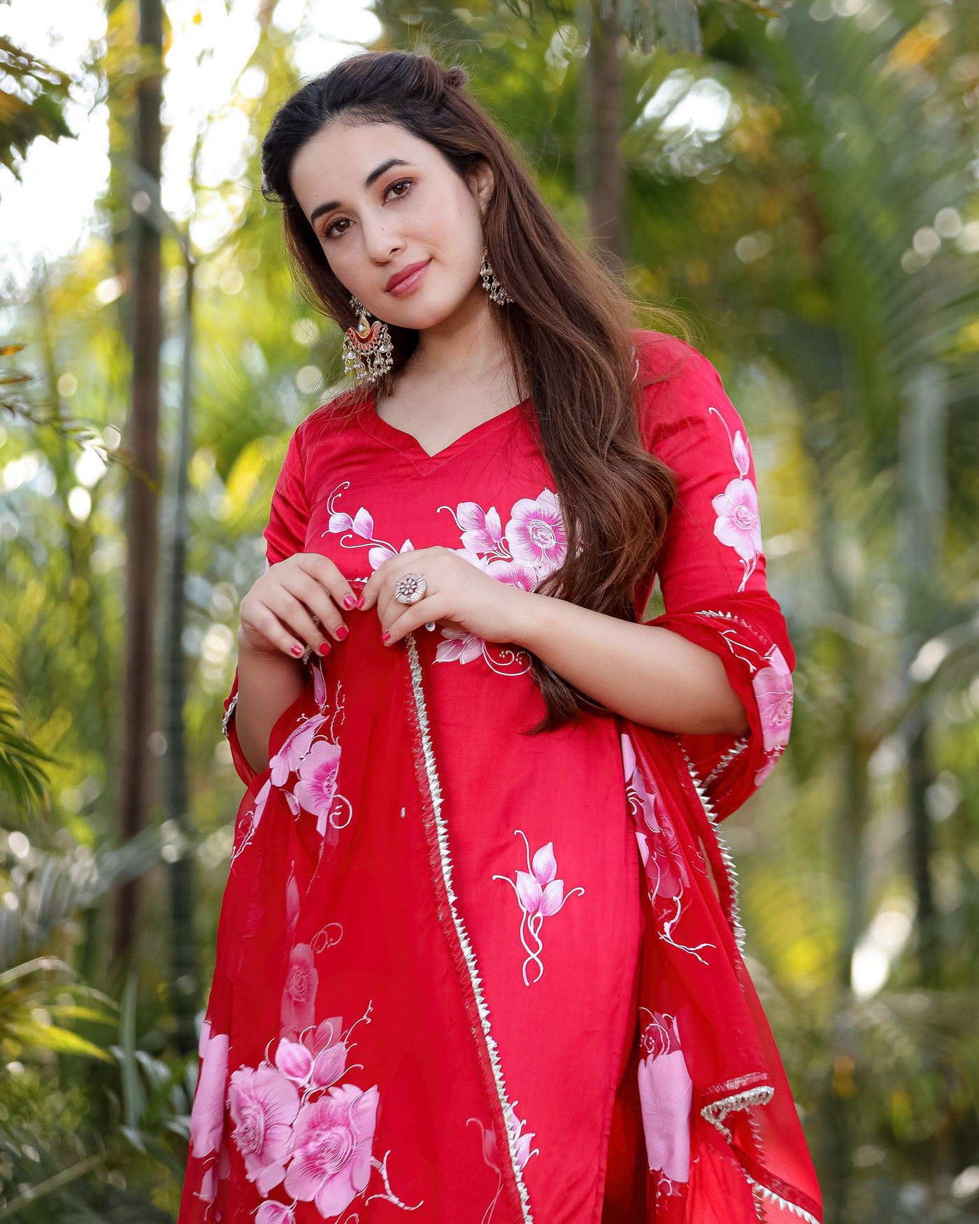 RED CANARY HANDPAINTED SUIT SET