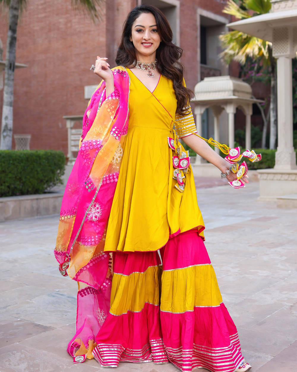 Yellow Sharara Suits: Buy Yellow Sharara Suits Online in India | Aachho