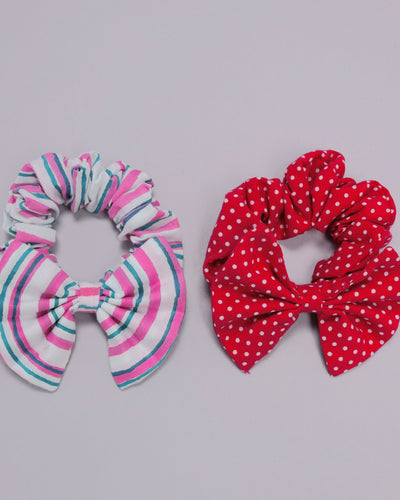 Bittersweet Cotton Handblock Scrunchie Set