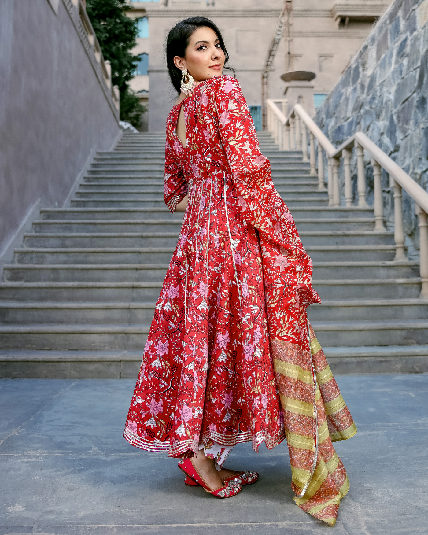 Buy Burberry Handblock Gota Suit Set online in India at Best Price