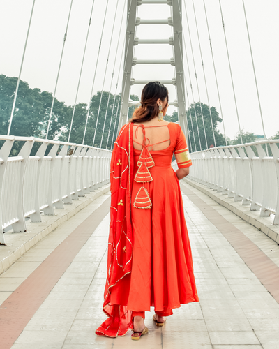 Orange Gotapatti Suit Set