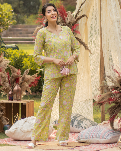 Green Boracay Cotton Night Suit