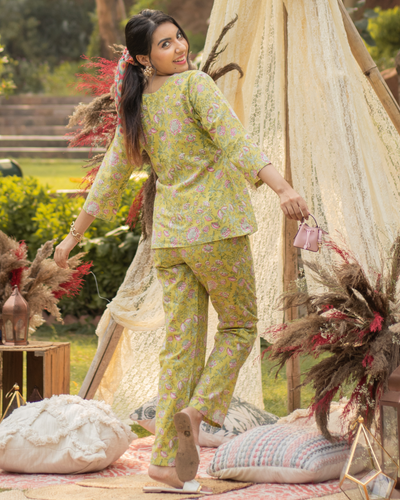Green Boracay Cotton Night Suit