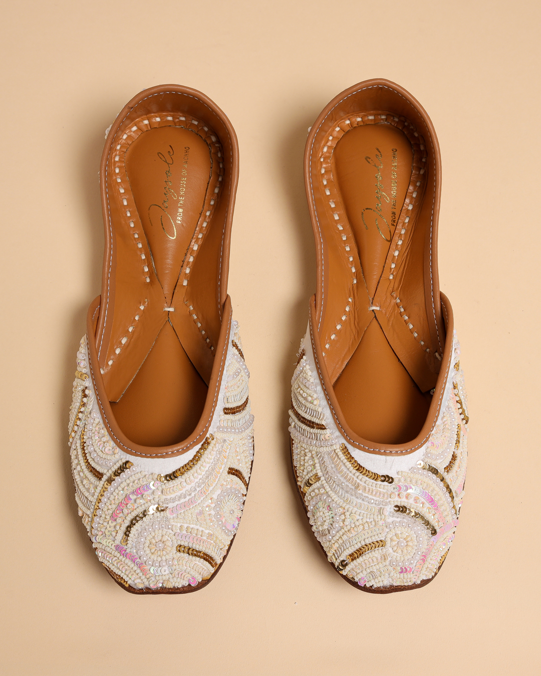 White Illusion Handcrafted Jutti