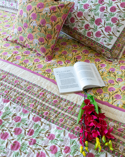 Gold Dust Handblock Printed Cotton Quilt