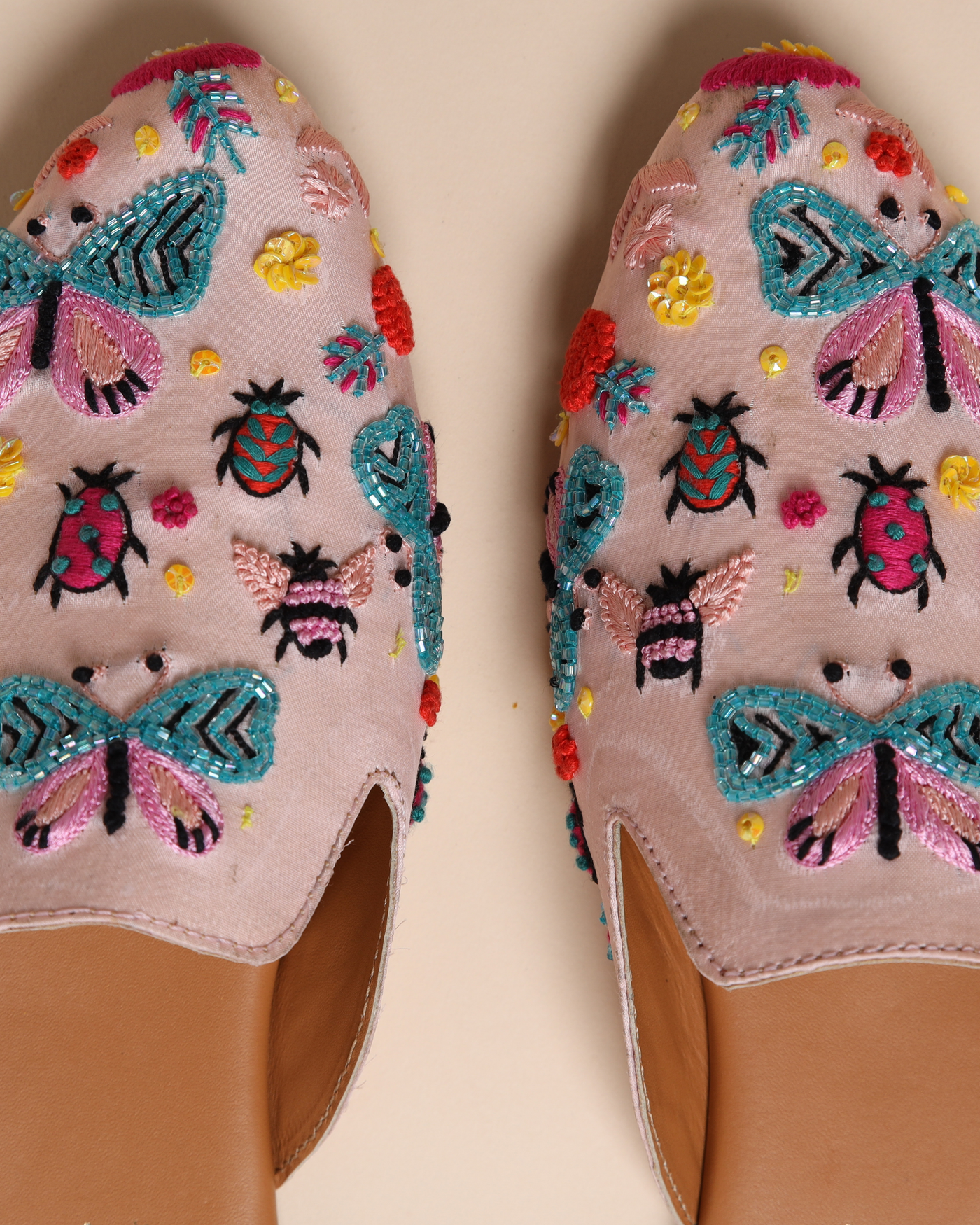 Lady Beetle Handcrafted Mules