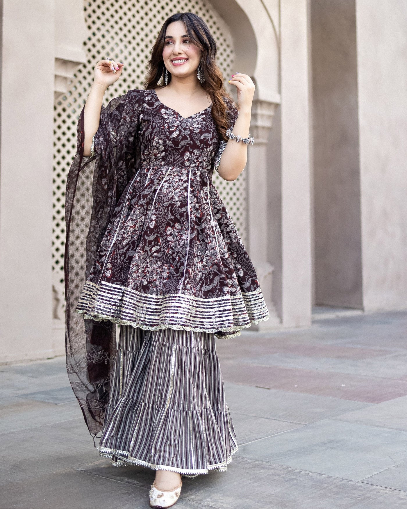 Shop for Vaani Gota Patti Sharara Suit Set Online - Gillori