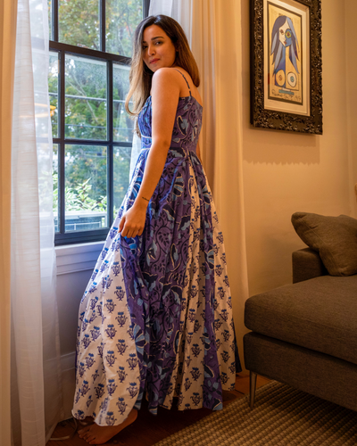 Delicate Blue Handblock Dress