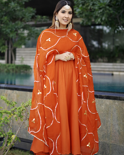 Orange Gotapatti Suit Set
