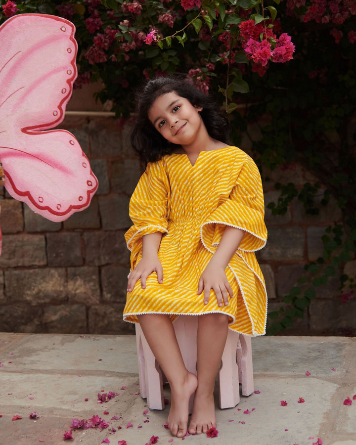 Lemonade Tie &amp; Dye Cotton Kaftan