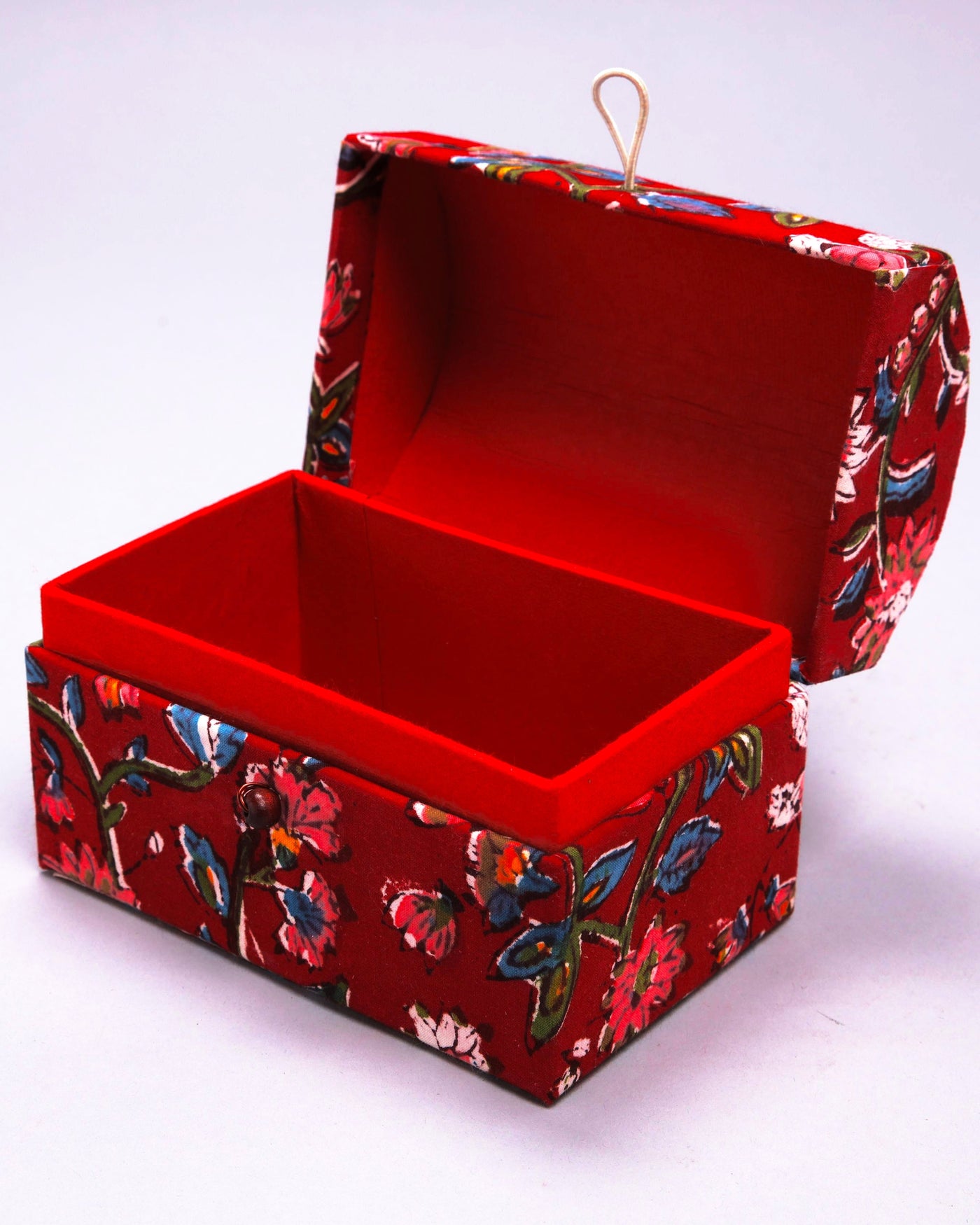 Ribbon Red Treasure Chest Jewellery Box