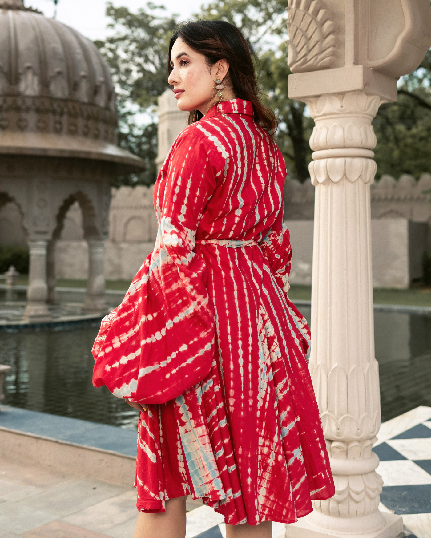 Buy Surkh Shibori Cotton Dress online in India at Best Price | Aachho Buy Surkh Shibori Cotton Dress online in India at Best Price | Aachho