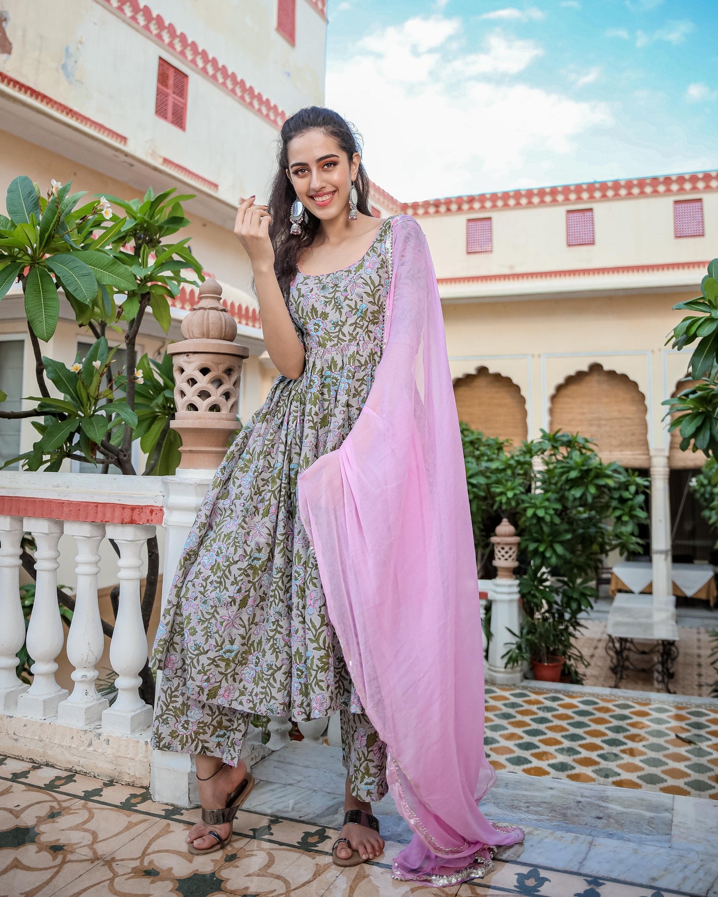 Buy Pink Mermaid Handblock Suit Set online in India at Best Price | Aachho