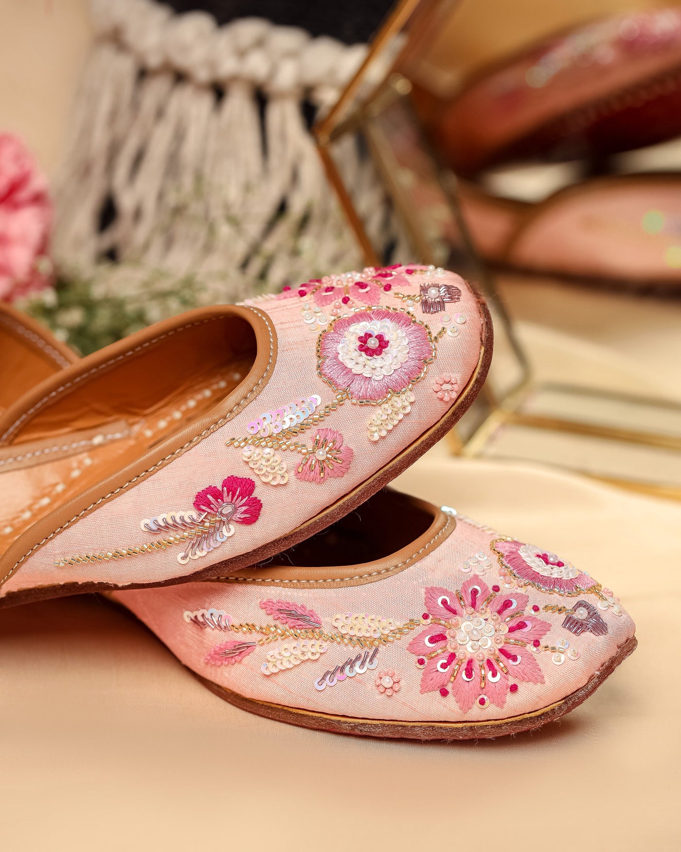 Pink Punch Handcrafted Jutti