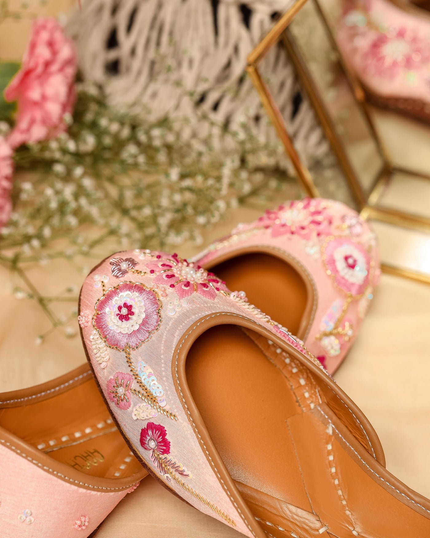 Pink Punch Handcrafted Jutti