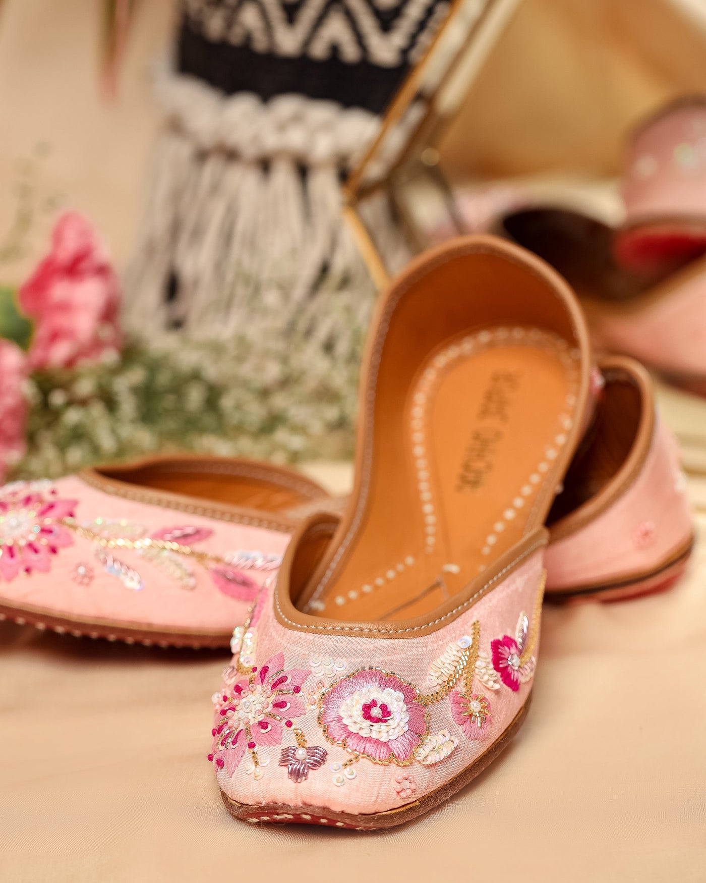 Pink Punch Handcrafted Jutti