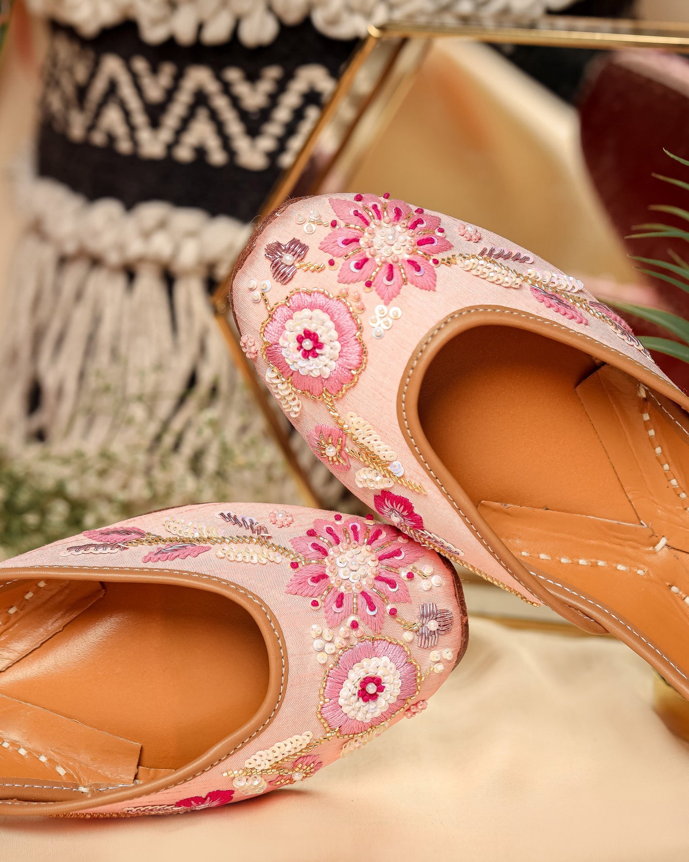 Pink Punch Handcrafted Jutti