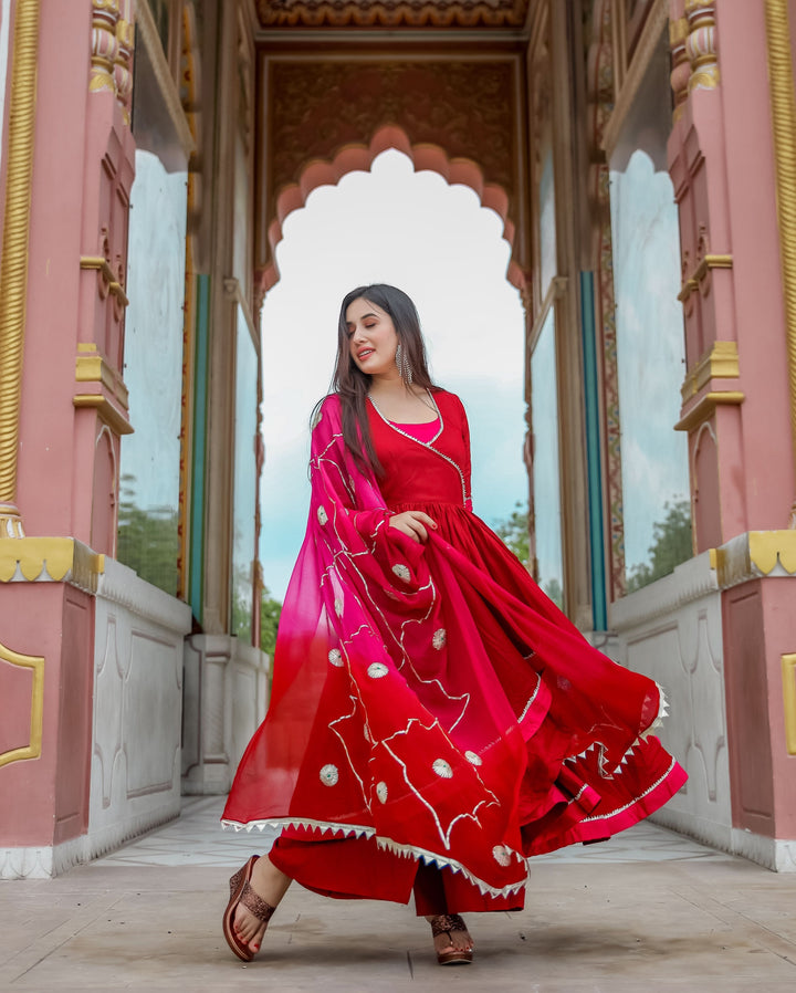 Maroon Pink Gotapatti Suit Set
