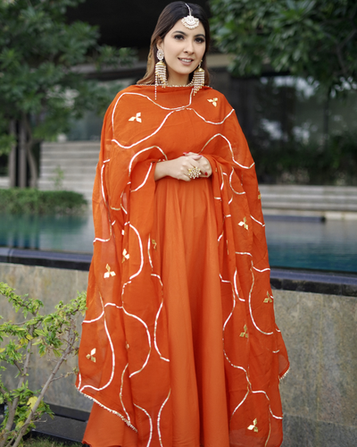 Orange Gotapatti Suit Set