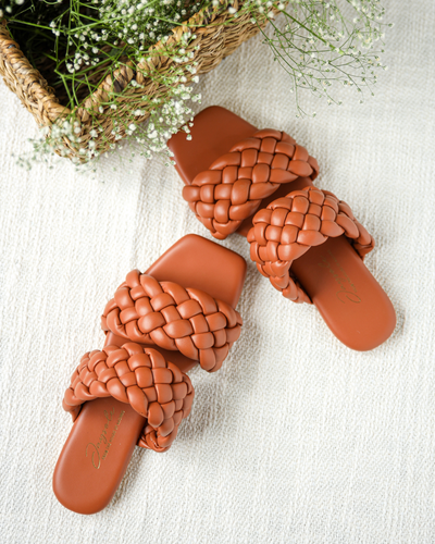 Chocolate Island Braided Flats