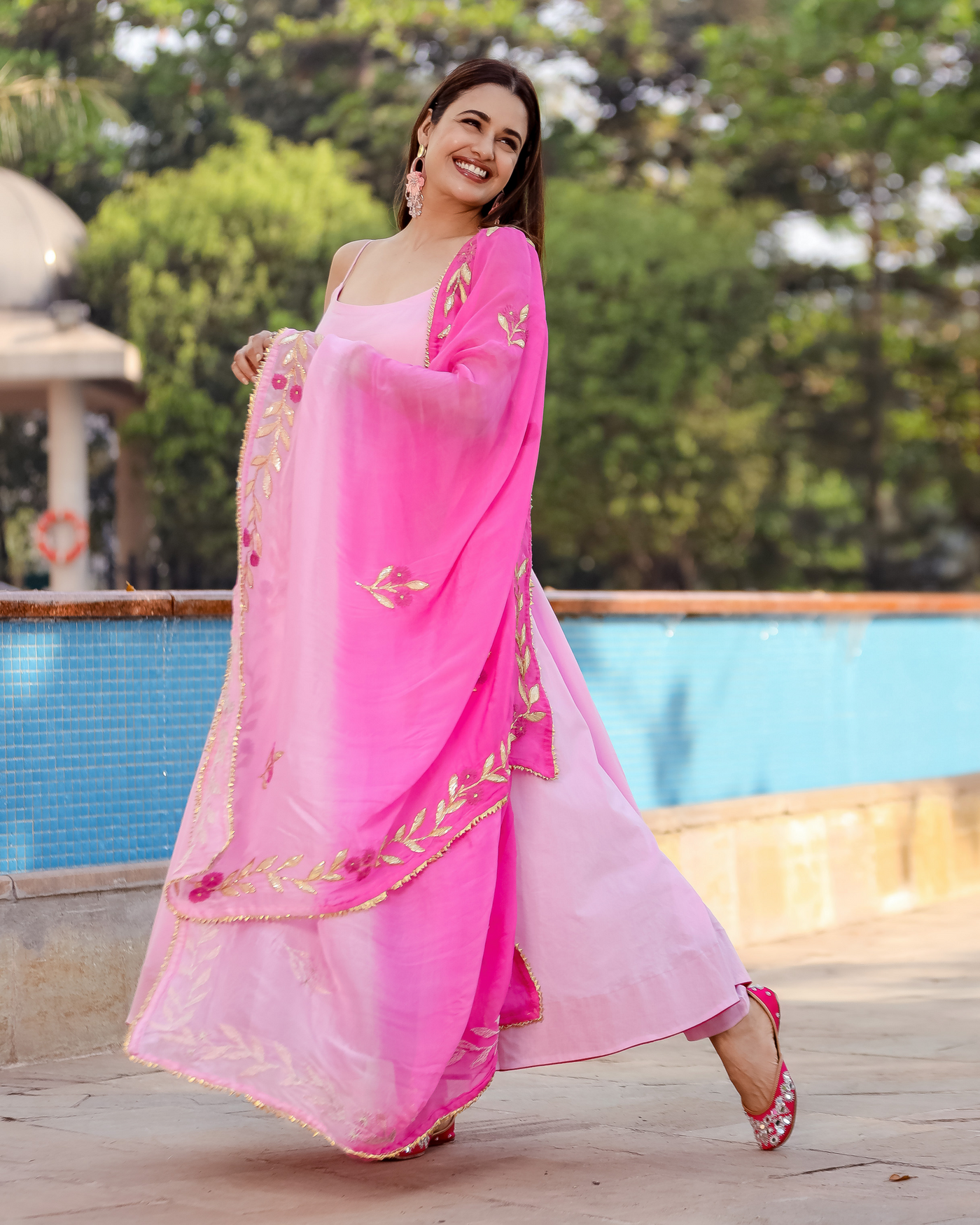 Pink Ballet Gotapatti Suit Set