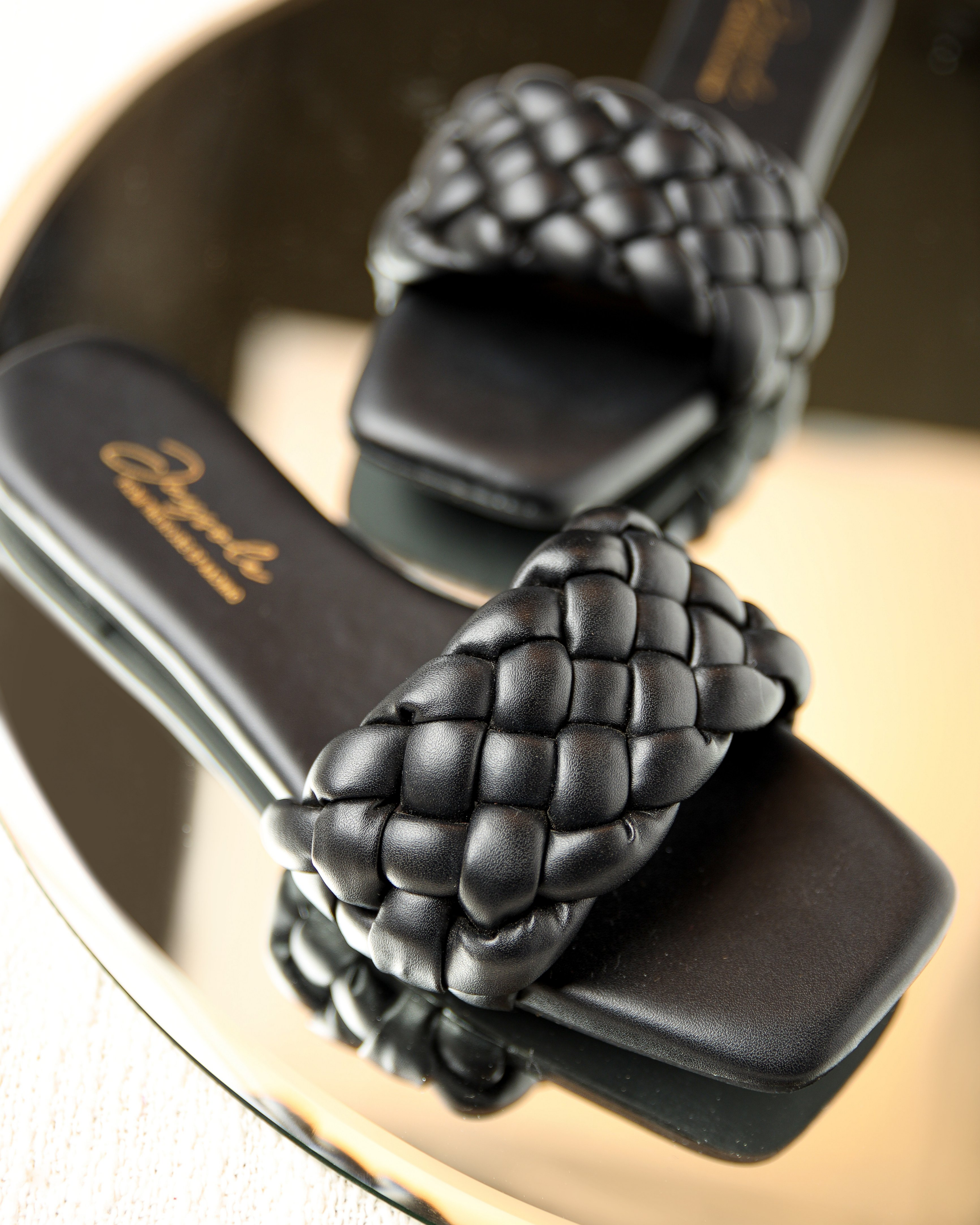 Buy Mallard Black Braided Slides Online in India at Best Price | Aachho