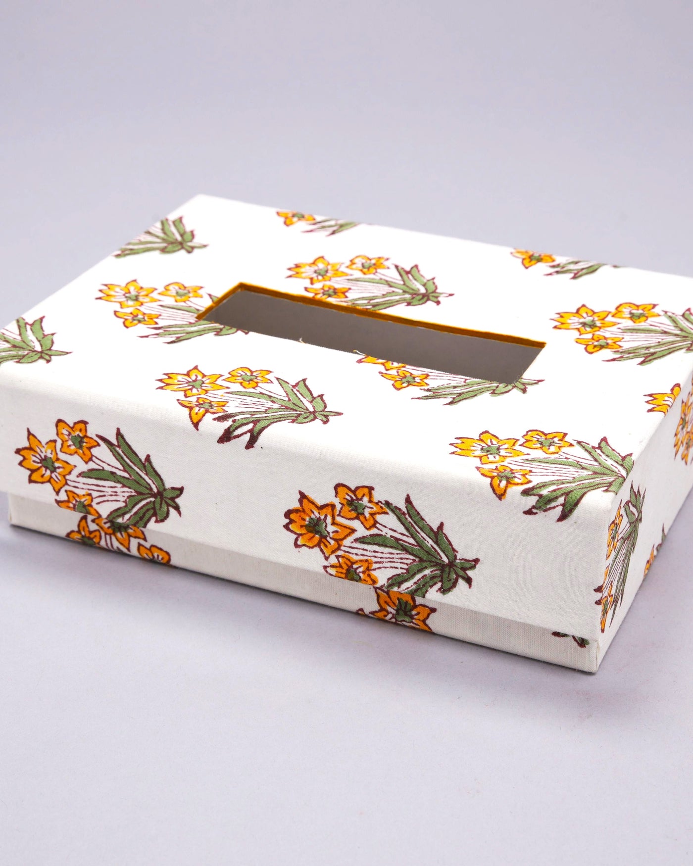Day Lily Handblock Tissue Box