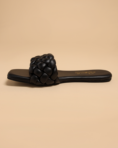 Mallard Black Braided Slides