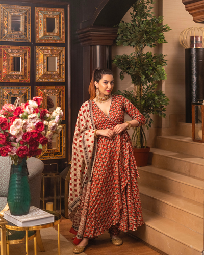 Deep Mocha Handblock Suit Set