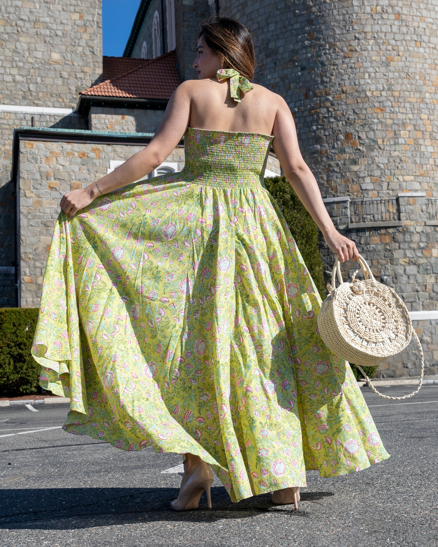 Buy Seaweed Green Smocked Cotton Dress online in India at Best Price | Aachho Buy Seaweed Green Smocked Cotton Dress online in India at Best Price | Aachho