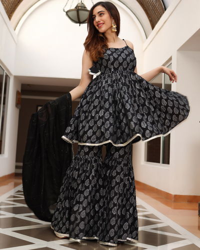 Plazo suit in clearance black colour