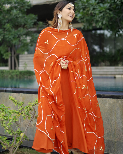 Orange Gotapatti Suit Set